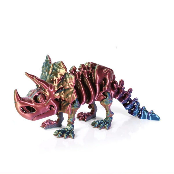 Dragón Triceratops Interactivo, Articulado e Impreso en 3D