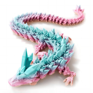 Dragón móvil impreso en 3D y dragón de cristal impreso en 3D