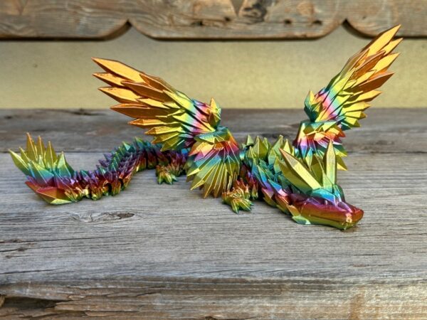 Impresión 3D de dragón de alas de cristal, regalo para niños