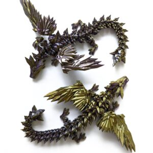 Juguetes de dragones alados impresos en 3D con cambio de color