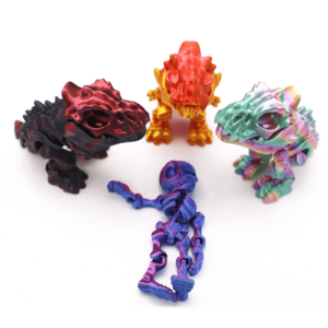 Lindo dinosaurio babosa articulado impreso en 3D hecho a mano