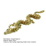 Figuras de dragón 3D dorado imprimibles, juguetes para niños