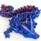 Dragón móvil impreso en 3D y dragón de cristal impreso en 3D