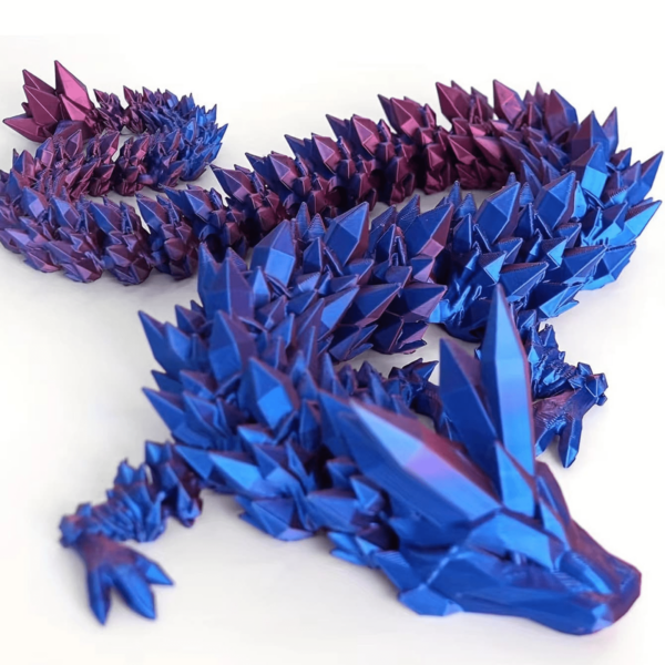 Dragón móvil impreso en 3D y dragón de cristal impreso en 3D