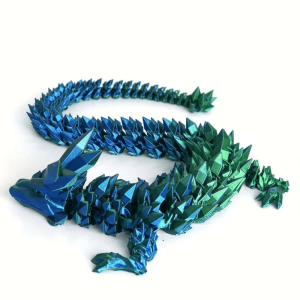 Dragón móvil impreso en 3D y dragón de cristal impreso en 3D