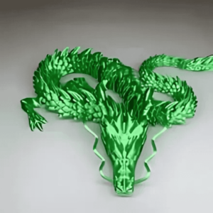 Juguete antiestrés impreso con modelo 3D de dragón articulado