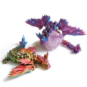 Juguetes de dragones alados impresos en 3D con cambio de color