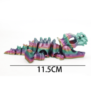 Lindo dinosaurio babosa articulado impreso en 3D hecho a mano