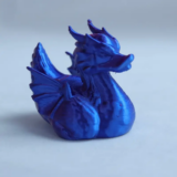 Patito de goma impreso en 3D en azul degradado para niños