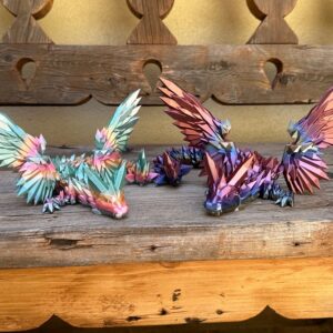 Impresión 3D de dragón de alas de cristal, regalo para niños