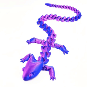 Impresión 3D de gecko leopardo con dragón articulado de cristal