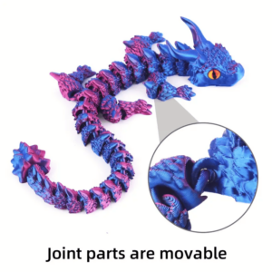 Juguete móvil multiarticular con modelo de dragón impreso en 3D
