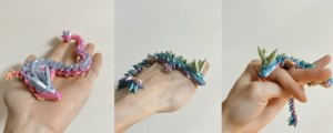 Figura de acción de dragón articulado impresa en 3D para niños