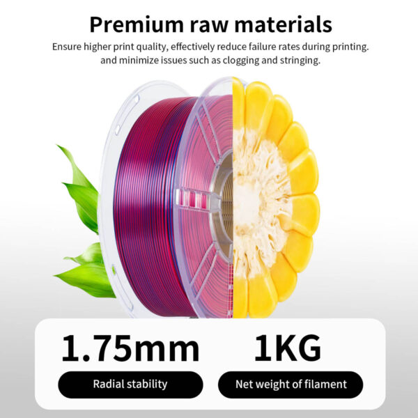 Filamento PLA Tricolor Seda 1.75mm para Impresora 3D FDM