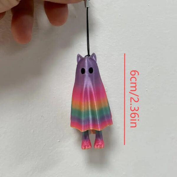 Gato Fantasma Navideño Impreso 3D Adorno y Juguete Único