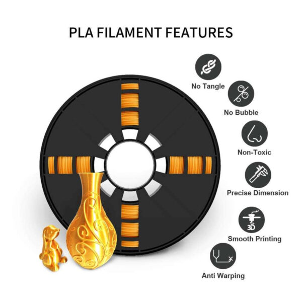 Filamento PLA Oro para Impresión 3D de Alta Calidad