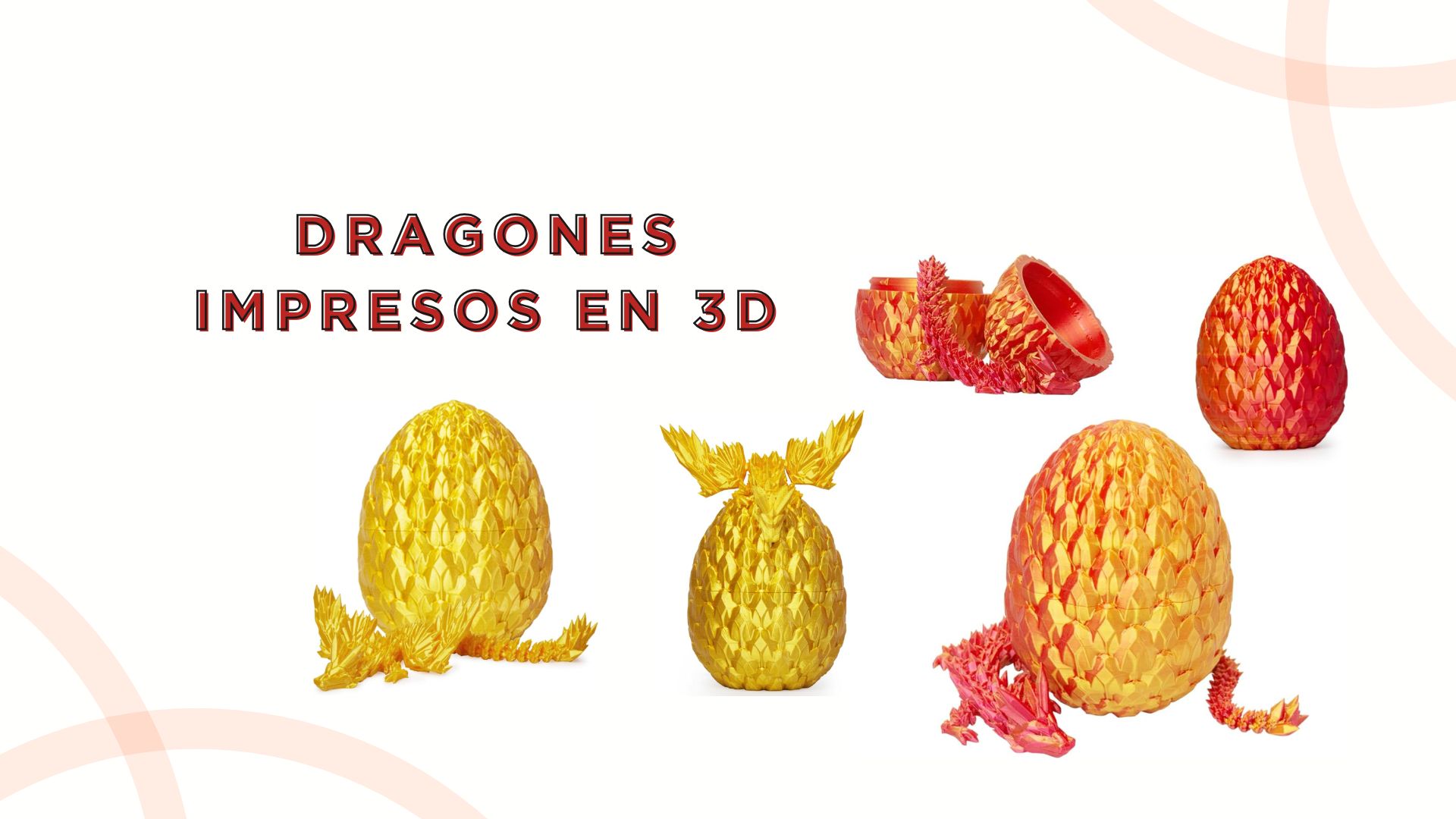 Dragones impresos en 3D de fantasía y juegos