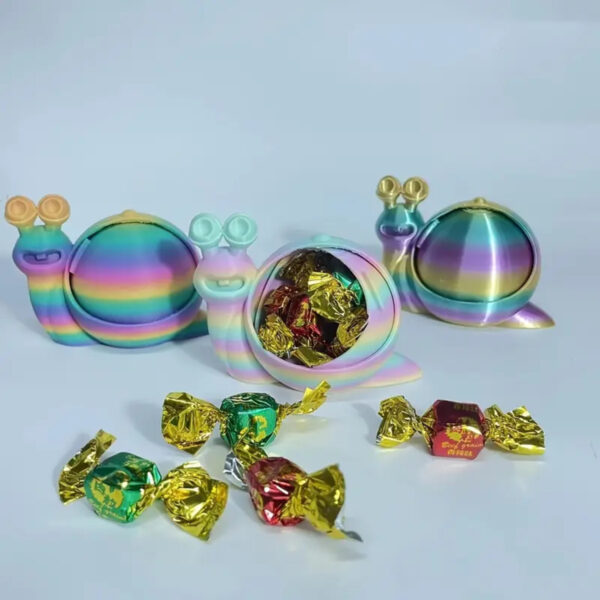 Figura Caracol Giratorio Arcoíris 3D con Almacenaje