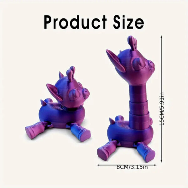 Figura Jirafa Cuello Extensible Adorable Articulado 3D