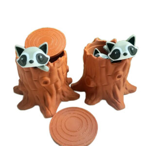 Figura Mapache Tronco 3D