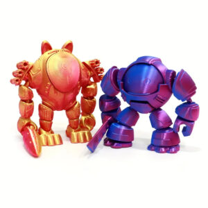 Figura Oso y Conejo Mecha 3D