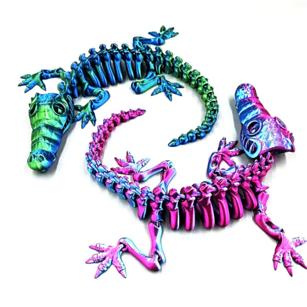 Adorable Diseño de Esqueleto de Cocodrilo 3D Impreso