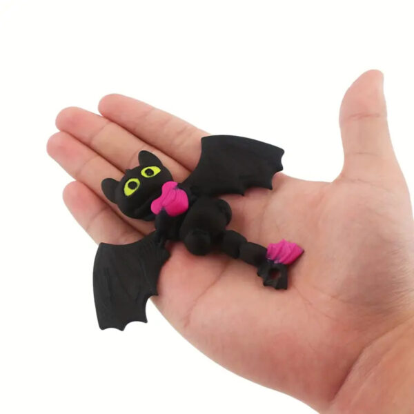 Figura Murciélago Corazón Negro Articulado Adorable 3D
