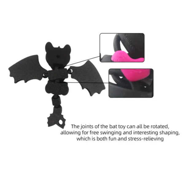 Figura Murciélago Corazón Negro Articulado Adorable 3D