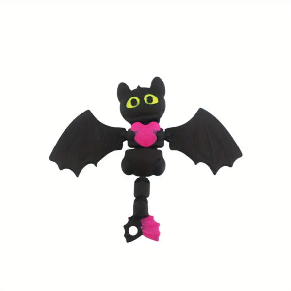 Figura Murciélago Corazón Negro Articulado Adorable 3D
