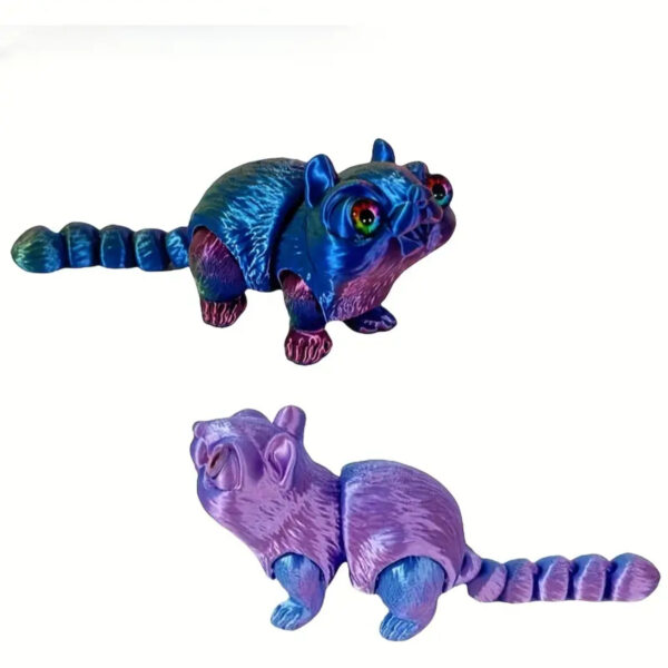 Modelo Ratón Rama Flor Realista Articulado Adorable 3D